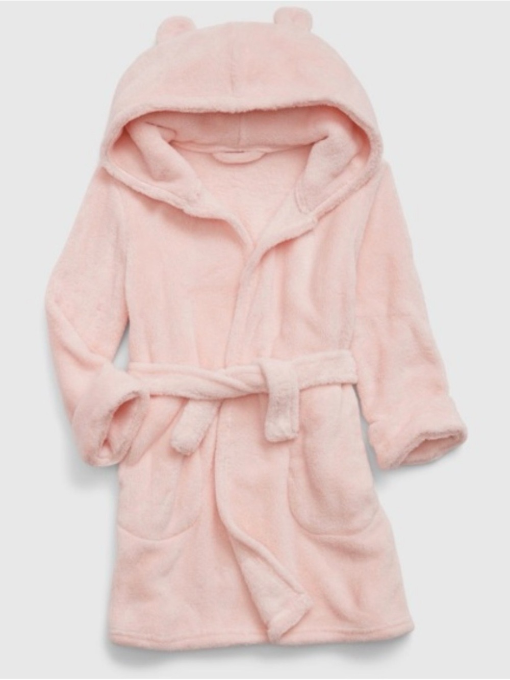 Gap Cozy Pink Hooded Kids' Plush Robe with Bear Ears